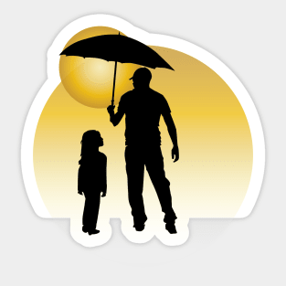 Dad and daughter Sticker
